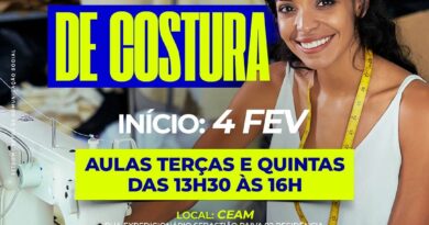 Oficina de Costura: Vagas abertas